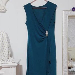 Teal Sleeveless Party Dress Size M